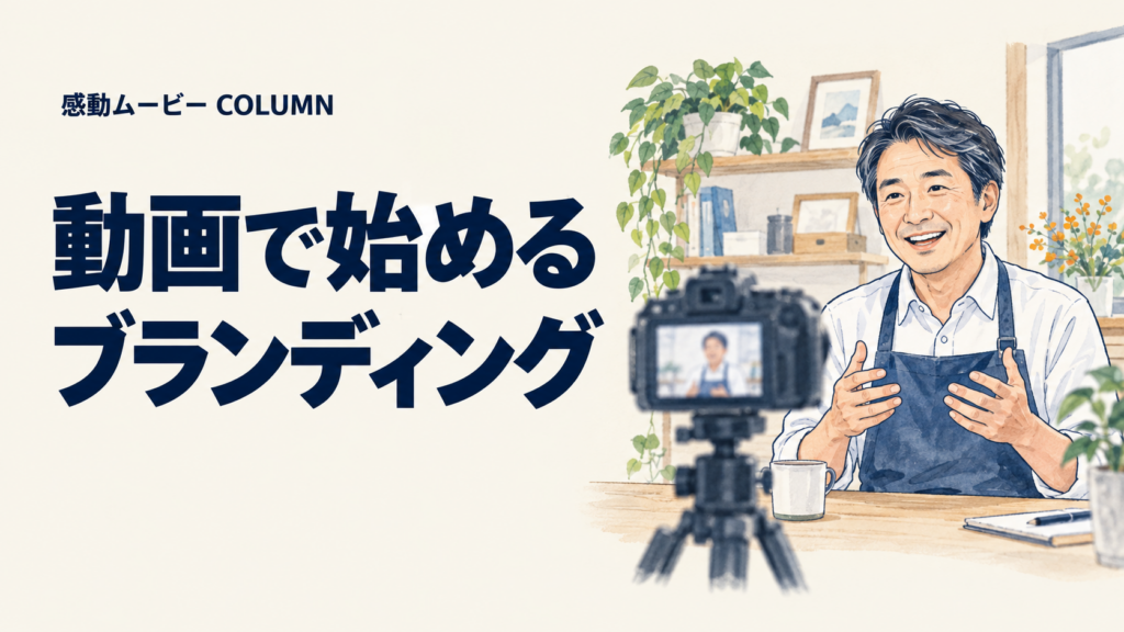 動画で始める。ブランディング。記事テーマを表した人物イラスト