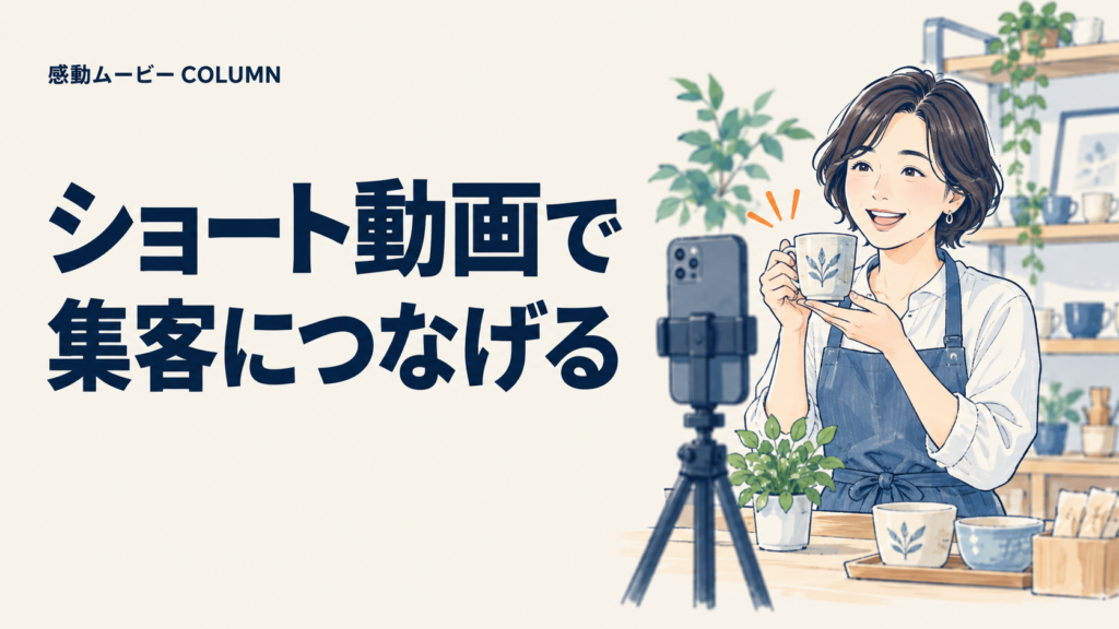 ショート動画で。集客につなげる。記事テーマを表した人物イラスト