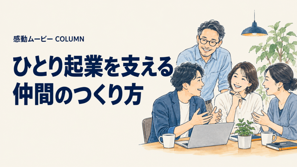 ひとり起業を支える。仲間のつくり方。記事テーマを表した人物イラスト