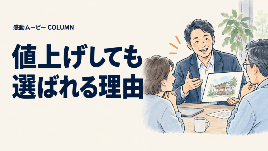 値上げしても。選ばれる理由。記事テーマを表した人物イラスト