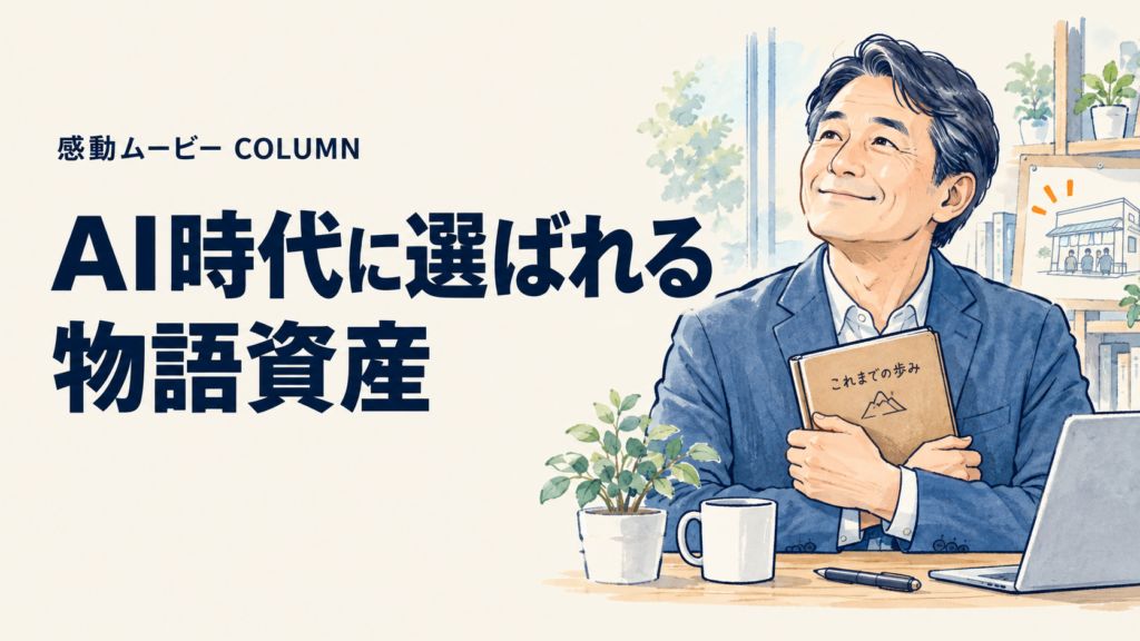AI時代に選ばれる。物語資産。記事テーマを表した人物イラスト
