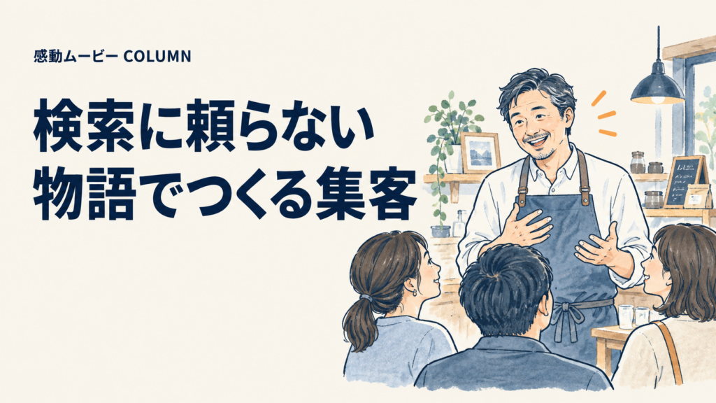 検索に頼らない。物語でつくる集客。記事テーマを表した人物イラスト