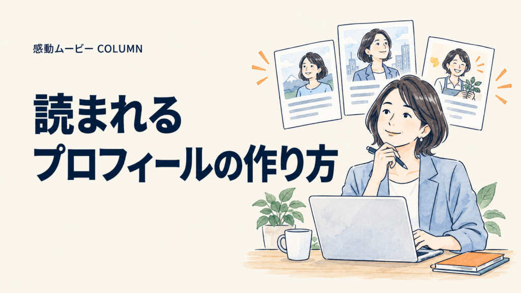 読まれる。プロフィールの作り方。記事テーマを表した人物イラスト