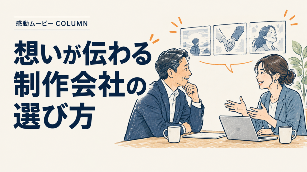 想いが伝わる制作会社の選び方。経営者と制作者が対話するイラスト